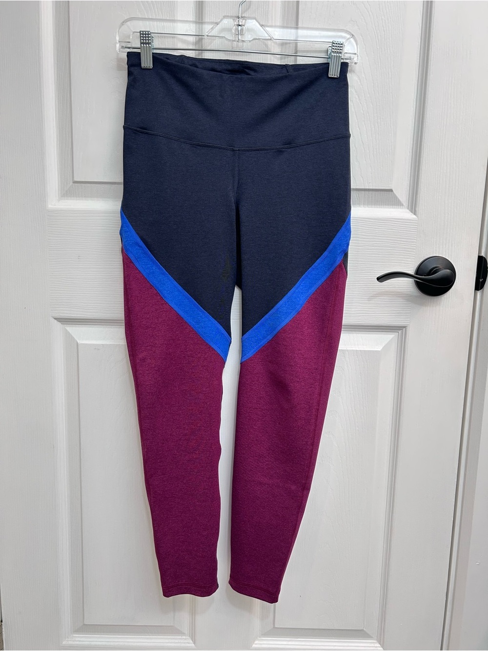 Old Navy, Blue & Burgundy Colorblock Leggings